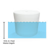 Forma in-pool hospitality side table shown at the recommended 9-inch water depth