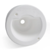 Bottom view of the Forma in-pool hospitality side table showing the umbrella pole opening and molded base