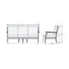 Blue Ridge HDPE outdoor sofa dimensions measuring 77.1 inches wide, 32.8 inches deep, and 39 inches high