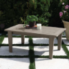 Blue Ridge HDPE outdoor coffee table with weather-resistant recycled plastic construction for commercial patios, pool decks, and outdoor lounge seating