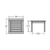 Blue Ridge HDPE outdoor side table dimensions measuring 24 inches wide, 24 inches deep, and 17.5 inches high