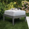 Blue Ridge HDPE outdoor ottoman with weather-resistant recycled plastic frame and thick performance cushion for commercial patios and poolside lounge seating