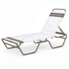 C120 - St. Maarten II Low Profile Stackable Vinyl Strap Chaise Lounge with 12" Seat Height - 20 lbs.