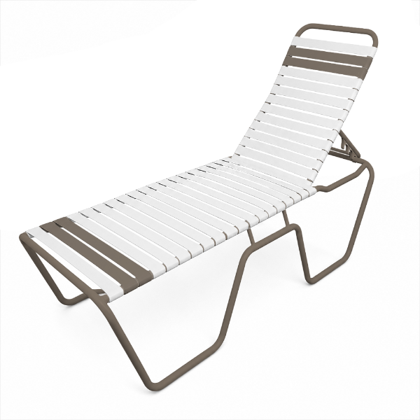C-152 - Classic Senior Vinyl Strap Chaise Lounge - 19" Seat Height