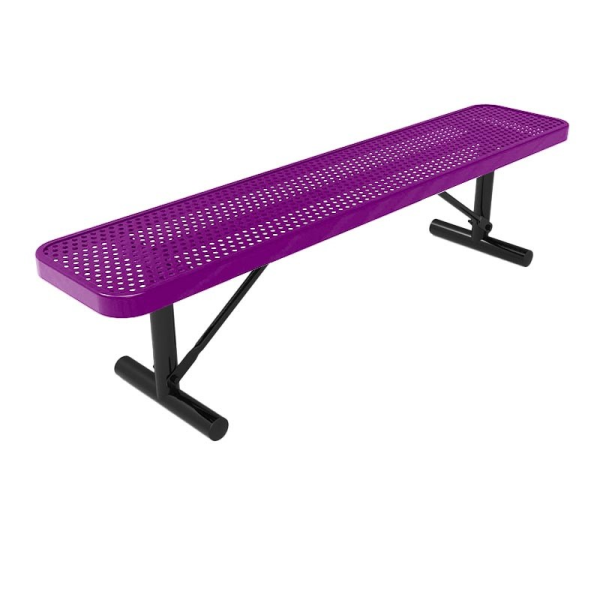 ELITE 4 Ft. Thermoplastic Coated Perforated Steel Backless Players Bench