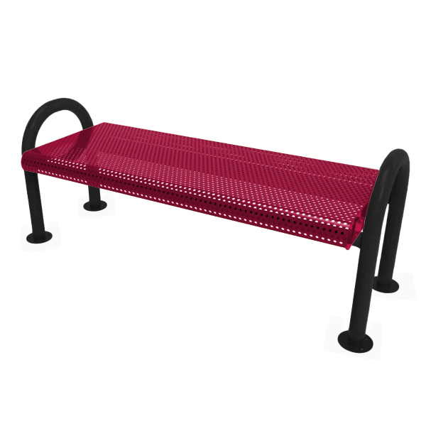 ELITE 4 Ft. Thermoplastic Coated Perforated Metal MOD Bench without Back