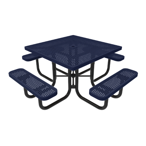 ELITE 46" Square Thermoplastic Coated Perforated Steel Picnic Table