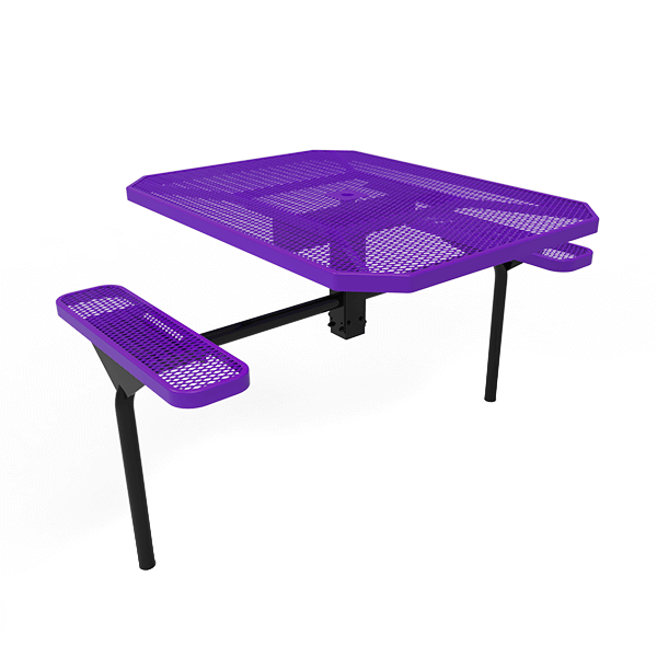 ELITE 46" x 54" ADA Compliant Nexus Style Octagon Thermoplastic Coated Expanded Steel Picnic Table with 2 Seats