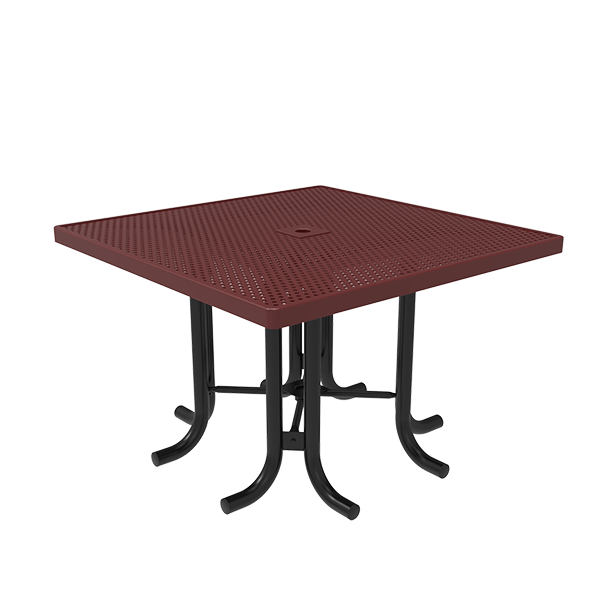 Perforated Metal - Portable - ELITE 46” Square Thermoplastic Polyethylene Coated Portable Picnic Table with No Seats