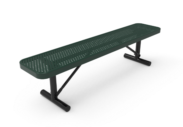ELITE 6 Ft. Thermoplastic Coated Perforated Steel Backless Players Bench