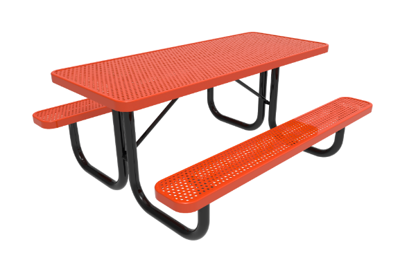 ELITE 6 ft. Thermoplastic Coated Perforated Steel Picnic Table