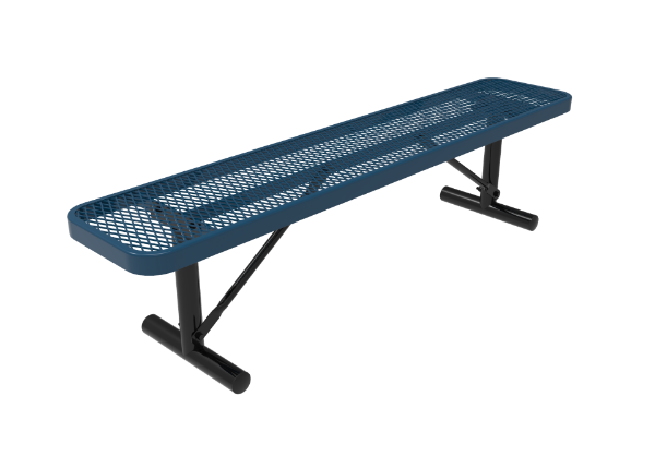 ELITE 8 Ft. Thermoplastic Coated Expanded Steel Backless Players Bench