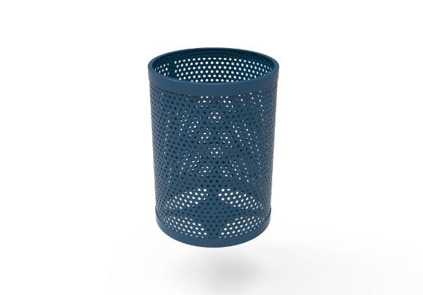 RHINO 32 Gallon Thermoplastic Perforated Steel Receptacle with Dome Top and Liner