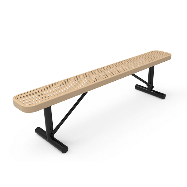 Portable Mount - Perforated Metal - RHINO 4 Ft. Thermoplastic Polyolefin Coated Bench Without Back