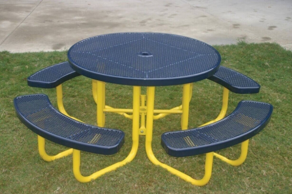 RHINO Perforated Thermoplastic Metal Round Picnic Table
