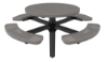 Picture of RHINO 46" Round Thermoplastic Coated Perforated Steel Pedestal Picnic Table