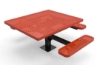 Picture of RHINO 46" Square ADA Compliant Thermoplastic Coated Perforated Steel Pedestal Picnic Table with 3 Seats