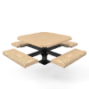 Surface Mount - Perforated Metal - RHINO 46” Octagon Thermoplastic Polyolefin Coated Pedestal Picnic Table with Rolled Seats