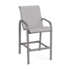 Horizon commercial outdoor bar chair with Titanium Gray aluminum frame and Broadway Wave sling seat and back