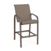 Horizon commercial outdoor bar chair with Textured Espresso aluminum frame and Taupe Tweed sling seat and back