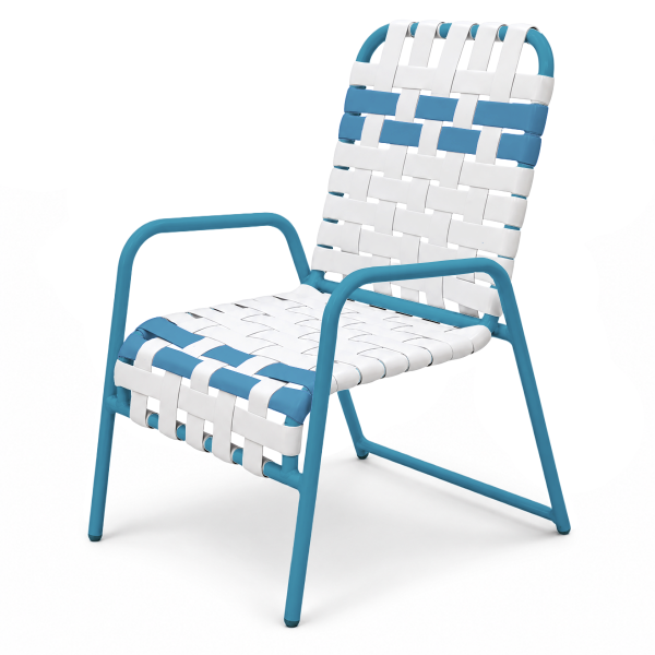 C50B - St. Maarten II Stackable Crossweave Vinyl Strap Patio Dining Chair - 12 lbs.