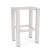Skyline all-aluminum backless commercial outdoor bar stool with clean Sky White finish and integrated footrest