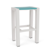 Skyline backless commercial outdoor bar stool with Sky White aluminum frame and Aruba Marine Grade Polymer seat