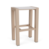 Skyline backless commercial outdoor bar stool with Textured Antique Beige aluminum frame and White Marine Grade Polymer seat