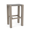 Skyline backless commercial outdoor bar stool with Satin Amber aluminum frame and Grey Marine Grade Polymer seat
