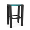 Skyline backless commercial outdoor bar stool with Textured Charcoal aluminum frame and Aruba Marine Grade Polymer seat