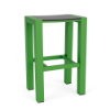 Skyline backless commercial outdoor bar stool with Lime Green aluminum frame and Black Marine Grade Polymer seat