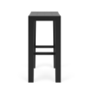 Side view of Skyline backless commercial outdoor bar stool with Starlight Black aluminum frame and Black Marine Grade Polymer seat