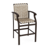 Athens commercial outdoor bar chair with Coffee Bean aluminum frame and Putty cross-weave vinyl seat and back
