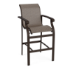 Athens commercial outdoor bar chair with Coffee Bean aluminum frame and Turquesa sling seat and back