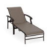 Athens commercial outdoor chaise lounge with Coffee Bean aluminum frame, Turquesa sling seating, and adjustable backrest