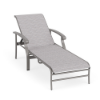 Athens commercial outdoor chaise lounge with Platinum aluminum frame, Broadway Wave sling seating, and adjustable backrest
