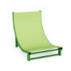 Wave commercial outdoor sand chair with Lime Green aluminum frame and Citron sling seat and back