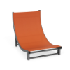 Wave commercial outdoor sand chair with Slate Grey aluminum frame and Snappy orange sling seat and back