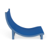 Side view of Wave low-profile commercial sand chair with Steel Blue aluminum frame and Marina blue sling seating