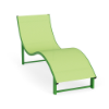 Wave raised commercial outdoor chaise lounge with Lime Green aluminum frame and Citron sling seating