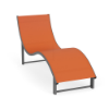 Wave raised commercial outdoor chaise lounge with Slate Grey aluminum frame and Snappy orange sling seating
