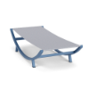 Coastal Arch commercial outdoor hammock with Steel Blue aluminum frame and Charm Ice Blue sling surface