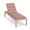 Side view of Coastal cushioned commercial outdoor chaise lounge with Metallica Lagoon aluminum frame and Macaw green cushions