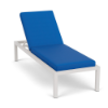 Coastal Luxury XL commercial outdoor chaise lounge with Sky White aluminum frame and Dura-Flex Pacific Blue cushions