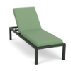 Coastal Luxury XL commercial outdoor chaise lounge with Hunter Green aluminum frame and Dupione Paradise cushions