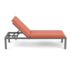 Side view of Coastal Luxury XL commercial outdoor chaise lounge with Slate Grey aluminum frame and Dura-Flex Coral cushions