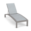 Coastal Pointe commercial outdoor chaise lounge with Calypso aluminum frame and Interlock sling seat and adjustable backrest