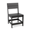 Front three-quarter view of the Leisure MGP slat style outdoor dining chair in a matte black finish.