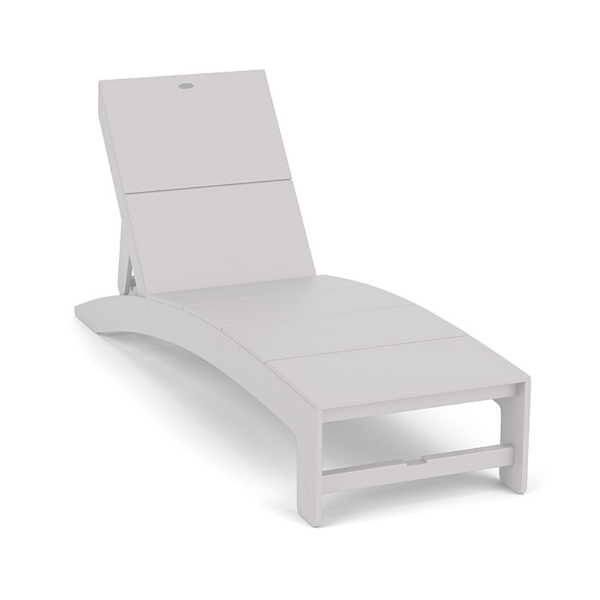 Front three-quarter view of the Leisure MGP arched solid style outdoor chaise lounge in a clean white finish.