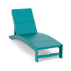 Front three-quarter view of the Leisure MGP arched solid style outdoor chaise lounge in an Aruba teal finish.